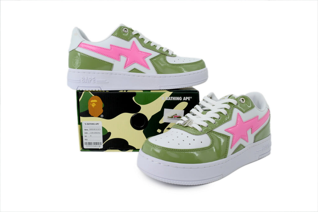Green & Pink Low-Top Sneakers