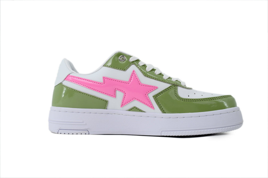 Green & Pink Low-Top Sneakers