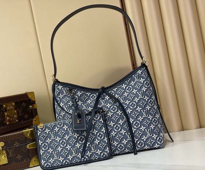 Louis Vuitton Monogram Shoulder Bag in Navy and White