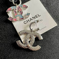 Chanel Multicolor Interlocking CC Dangle Earring
