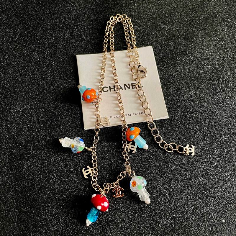 Chanel Multicolor Mushroom Charm Necklace