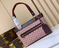 Louis Vuitton Pink Monogram Shoulder Bag with Burgundy Trim