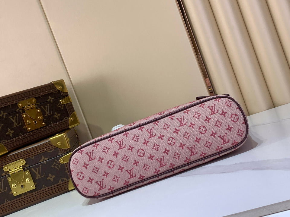 Louis Vuitton Pink Monogram Shoulder Bag with Burgundy Trim
