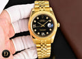 Rolex Day-Date Gold-Tone Watch with Black Dial
