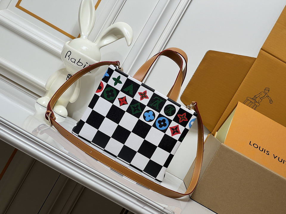 Louis Vuitton Checkerboard Tote with Multicolor Motifs