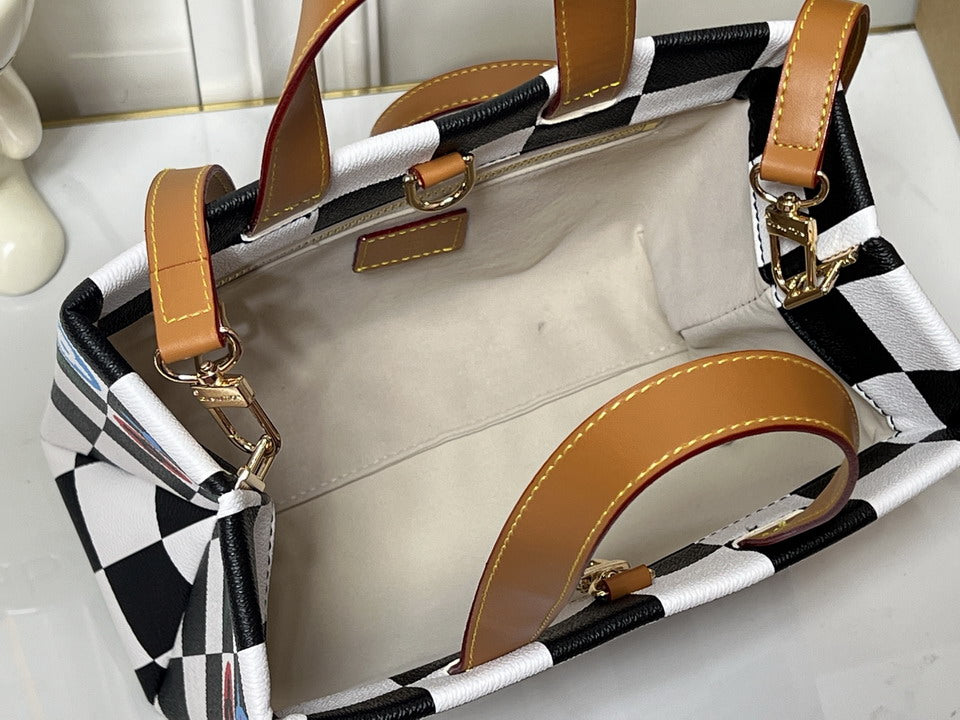 Louis Vuitton Checkerboard Tote with Multicolor Motifs