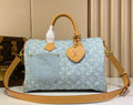 Louis Vuitton Light Blue Monogram Denim Top-Handle Bag with Crossbody Strap