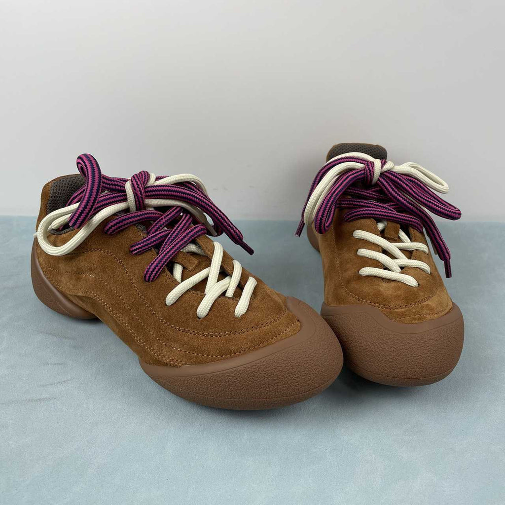 Alexander McQueen   Brown Low-Top Sneakers with Contrast Laces